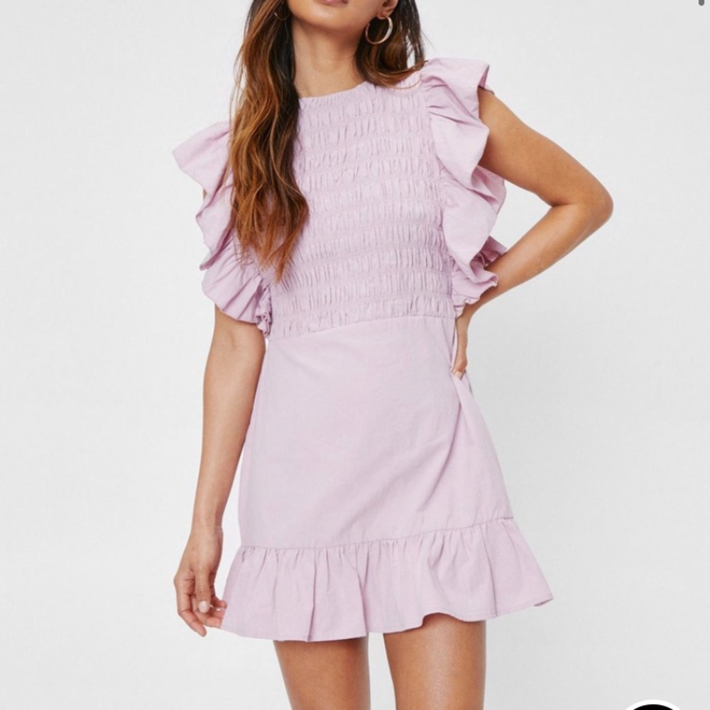 Nastygal petite shired mini dress in lavender